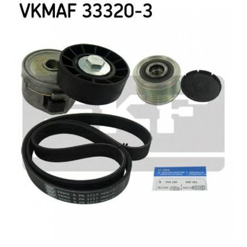 VKMAF 33320-3 SKF Комплект роликовий модуль натягувача ременя (ролик, ремінь)